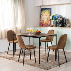 Homy Casa Milliken 5 Piece Dining Table Set with 4 Sunf Upholstered Chairs