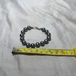 Silver/Metallic Pearl Bracelet 