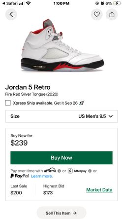 Jordan 5 Fire Red Silver Toungue