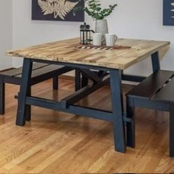 IKEA Trestle Table & 2 Benches