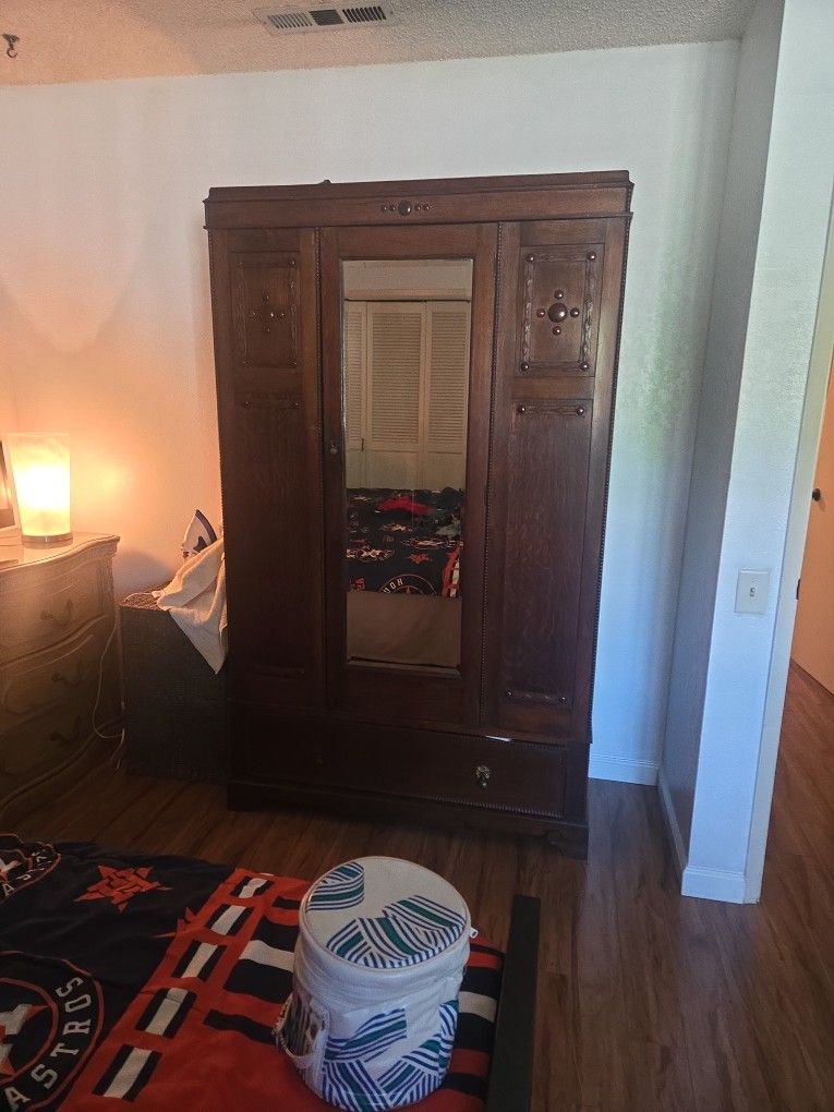 Antique WOODEN Closet Cabinet