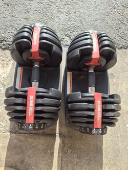 Pair of adjustable dumbbells 52.5 lbs each