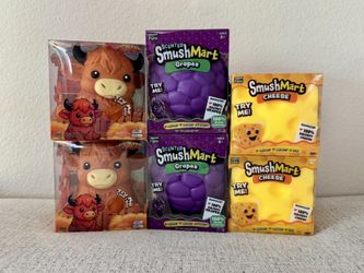 Smush Mart Cheese or Scented Grape + Highland Cow | Jumbo Squishy