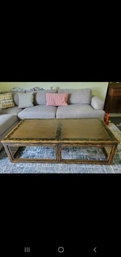 Wood coffee table