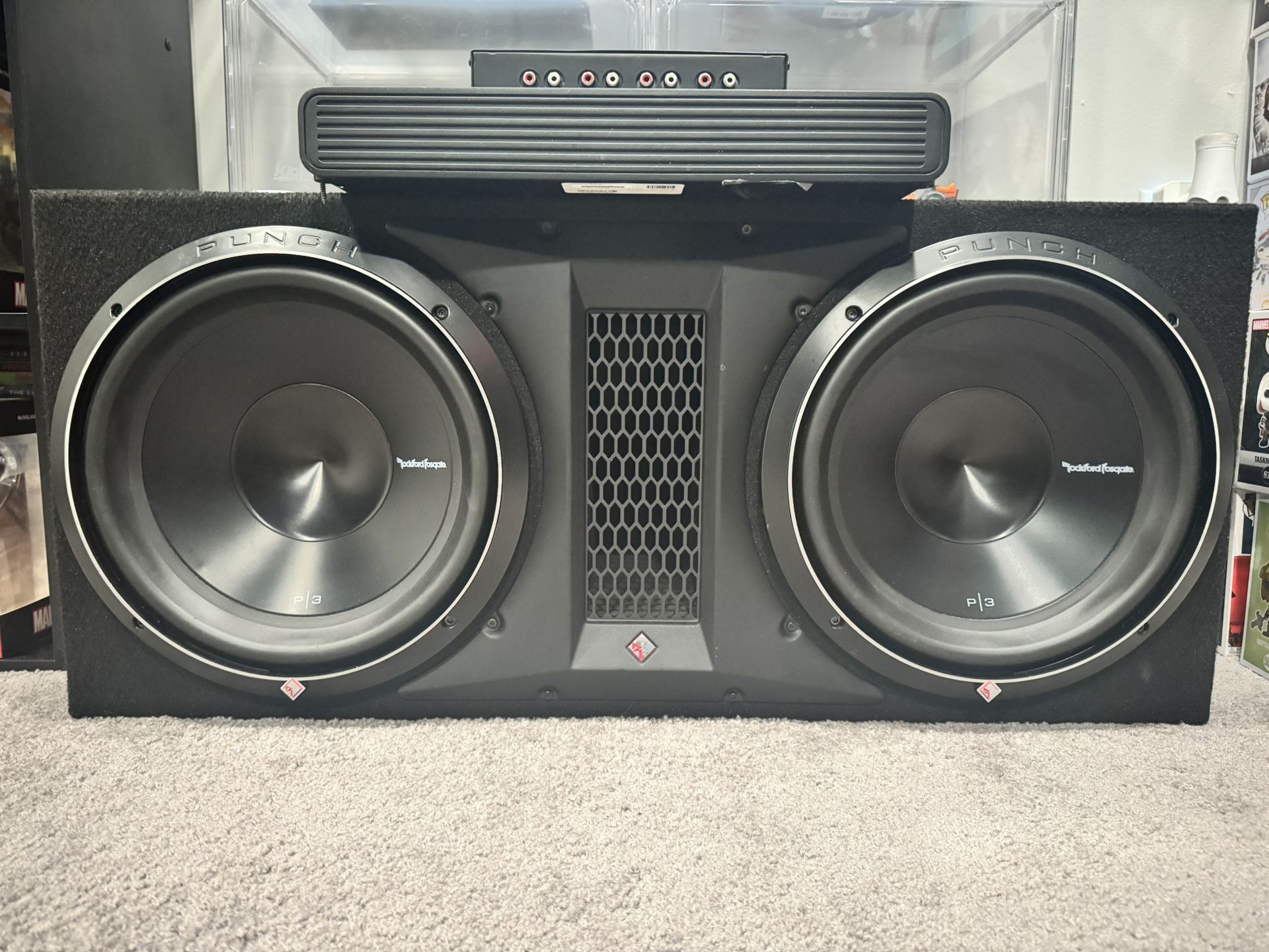 2400W Dual 12" Punch P3 Series Loaded Subwoofer Enclosure W/ Memphis PRXA 700.5 AMP & MEMPHIS LL6SA 6 Channel AMP