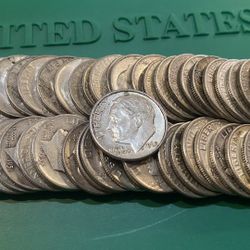$100 Face 90% Pre-1965 Junk U.S. Mint Fine Silver Coins Money Bullion Investment Coins Precious Ounce Oz Dimes 1964 Roosevelt Mercury