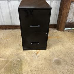 Black two drawer filing cabinet