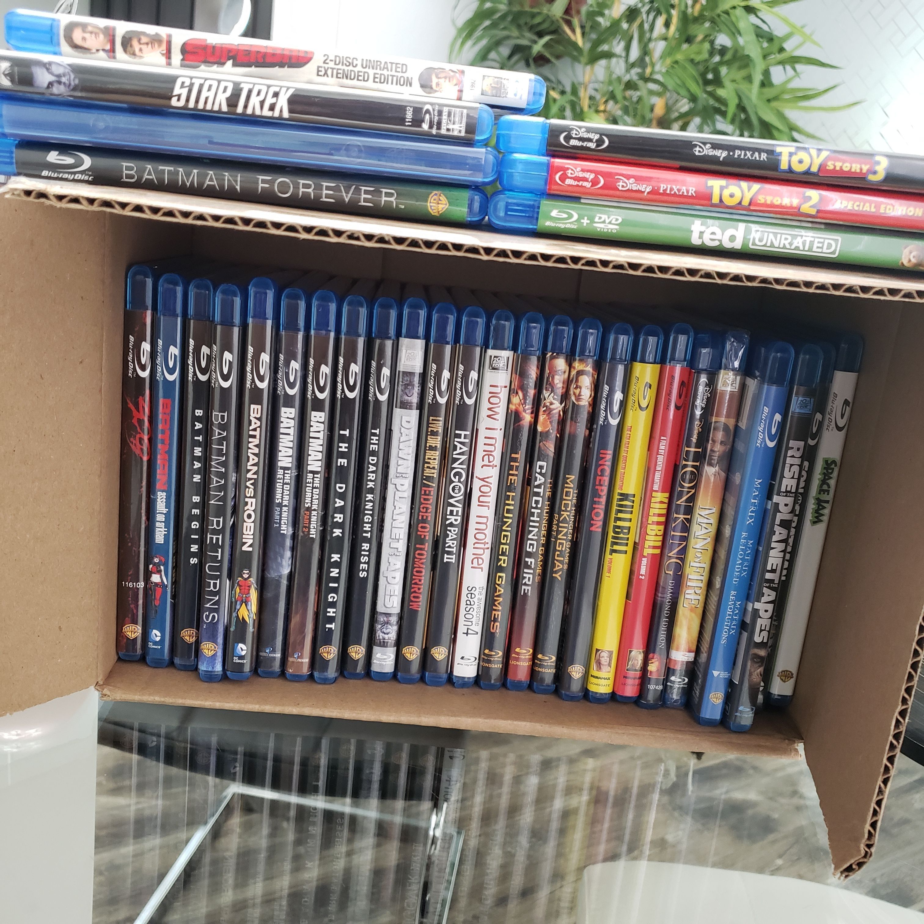 Tons of Blu ray movies! batman xmen Hunger games kill bill Spider-Man