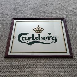 Rare Vintage Carlsberg Beer Mirror Sign