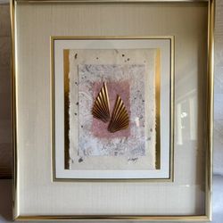 Vintage Custom Framed Signed Mixed Media Abstract Artwork 
