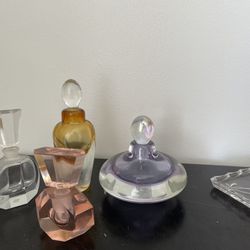 Beautiful Heavy Crystal Perfume Bottles