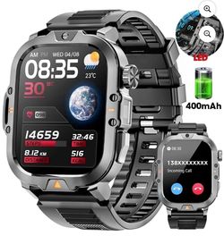 Brand new Smartwatch for Men with Fitness Tracker, 2.01-inch Answer/Make Calls/100+ Sport Modes, IP68 Waterproof, men's Military Smartwatch compatible