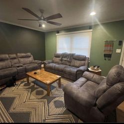 Grey Couch And Love Seat, Chair Optional