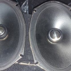 Alpine S-S69 6x9 Coaxial Speakers, Play Perfectly, Need Minor Repair