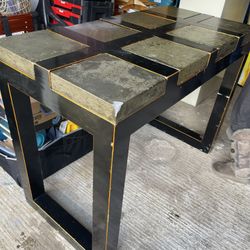 Unique Stone And Wood Table