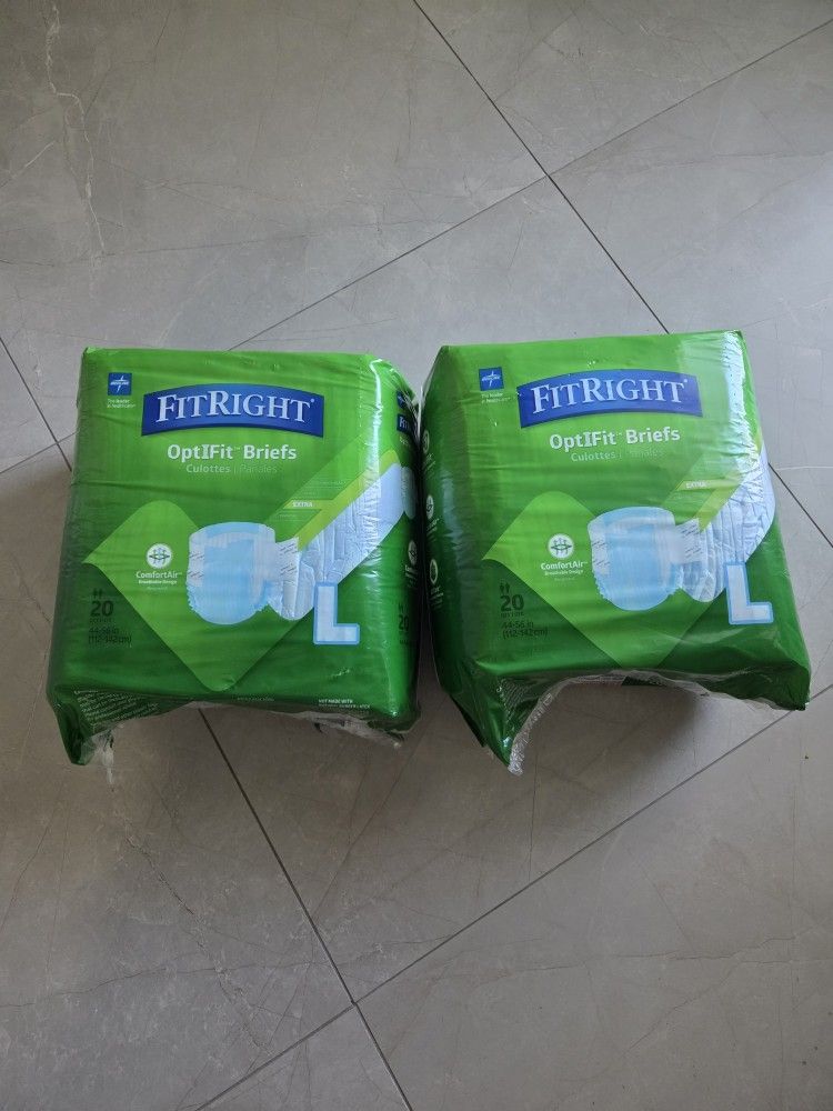 Two Big Packs FITRIGHT BRIEFS Size Large