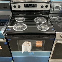 Amana 30 inch 4-Burner Elements Freestanding Electric Range w/Bake Assist Temps