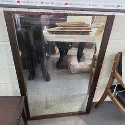 Antique 1800 wood frame mirror
