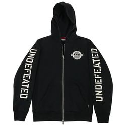 Undefeated Full Zip Hoodie Mens Medium M Black Jacket Sweatshirt Five Strikes