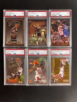 Topps Michael Jordan PSA Graded Card Lot (6) 1996-98 Finest, Flair, UD MJx /230