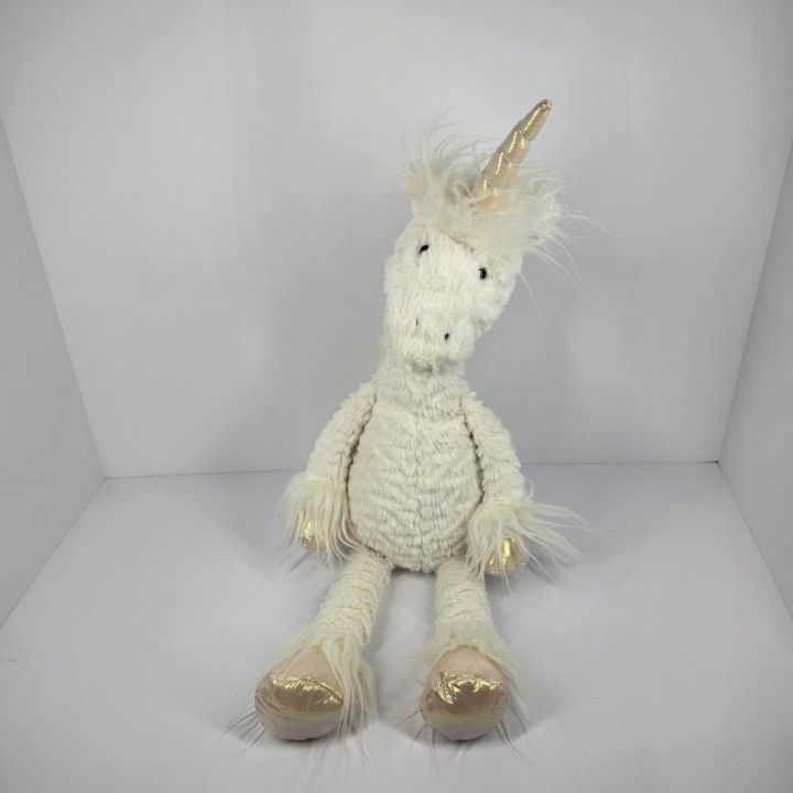 Jellycat London DAINTY UNICORN Plush White Iridescent Large 22" Stuffed Horse