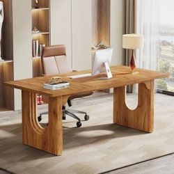 Tribesigns Modern Executive Desk, 70.9" Large Office Computer Desk, Conference Table Meeting Room Table, Simple Workstation Business Furniture for Hom