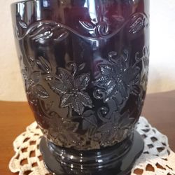 Ruby Red Princess House Heavy Glass Vase