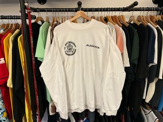 Vintage Alaskaya Military Seal Graphic Long Sleeve T-Shirt White