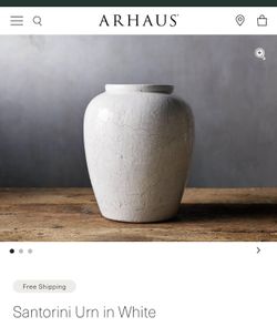 Santorini White Crackle Urn from Arhaus