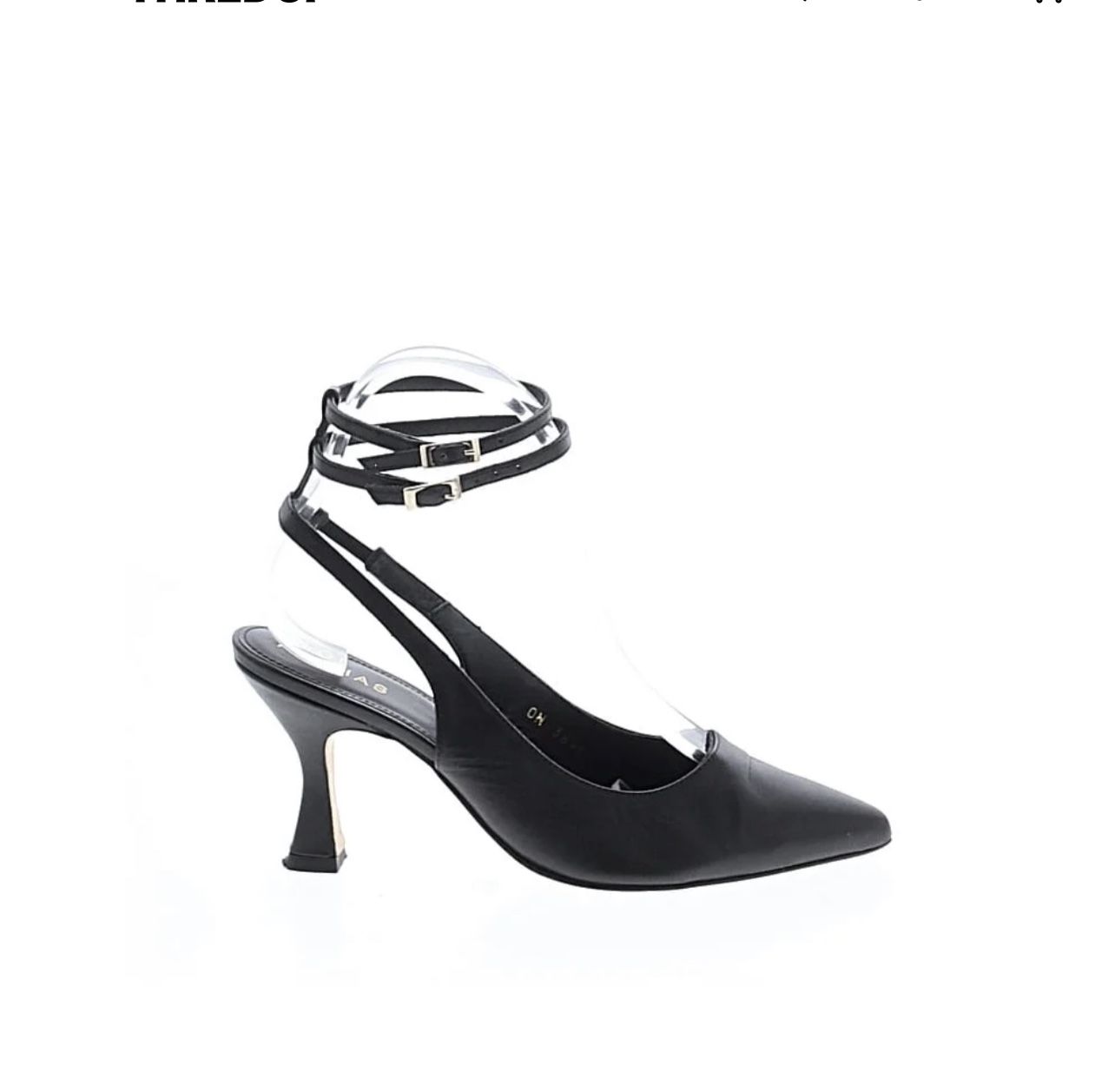 Alohas leather Elegant Black Strappy Heels size 9 like new made in Spain