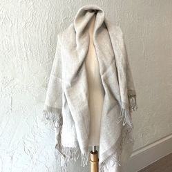 Italian Linen New Blanket Scarf. Huge Shawl