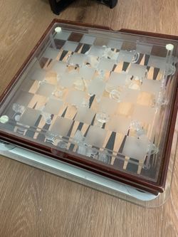 Glass chess table