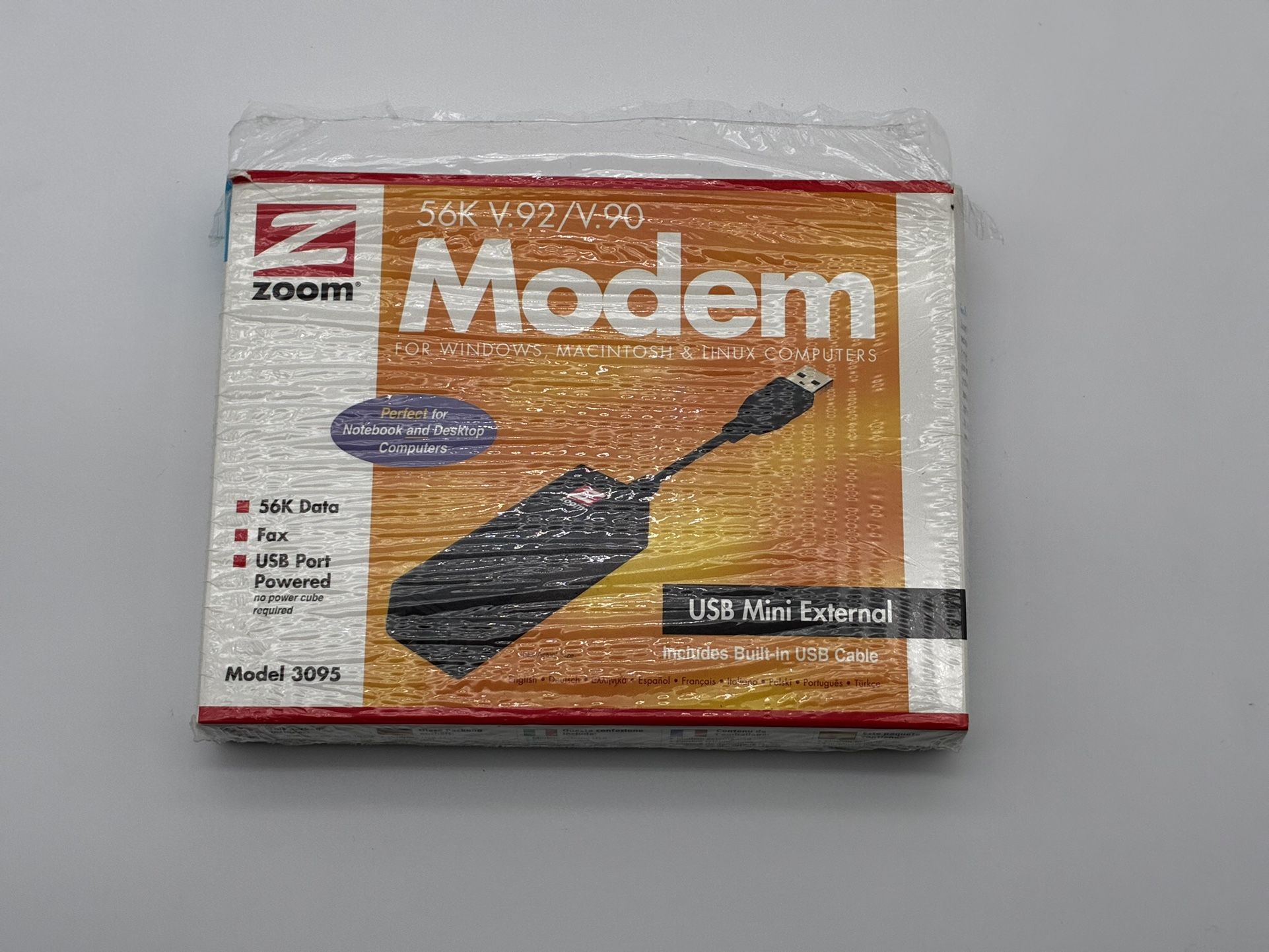 Zoom 56K V.92 / V.90 USB Mini External Modem Model 3095–For Windows, Mac & Linux