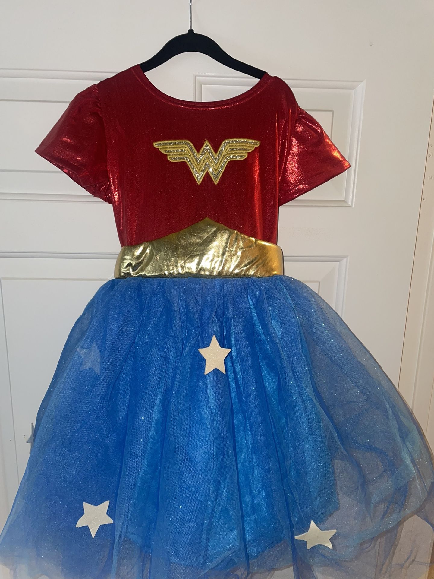 Pottery Barn Kids DC Comics Wonder Woman Dress Tulle Skirt Halloween Costume size girls 7-8