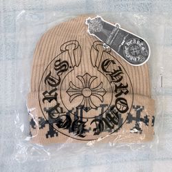 Chrome Hearts Brown/Cream Beanie with Black Accents #luxury #beanie