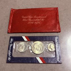 1976 US Bicentennial Silver Uncirculated 3 Coin Mint Set