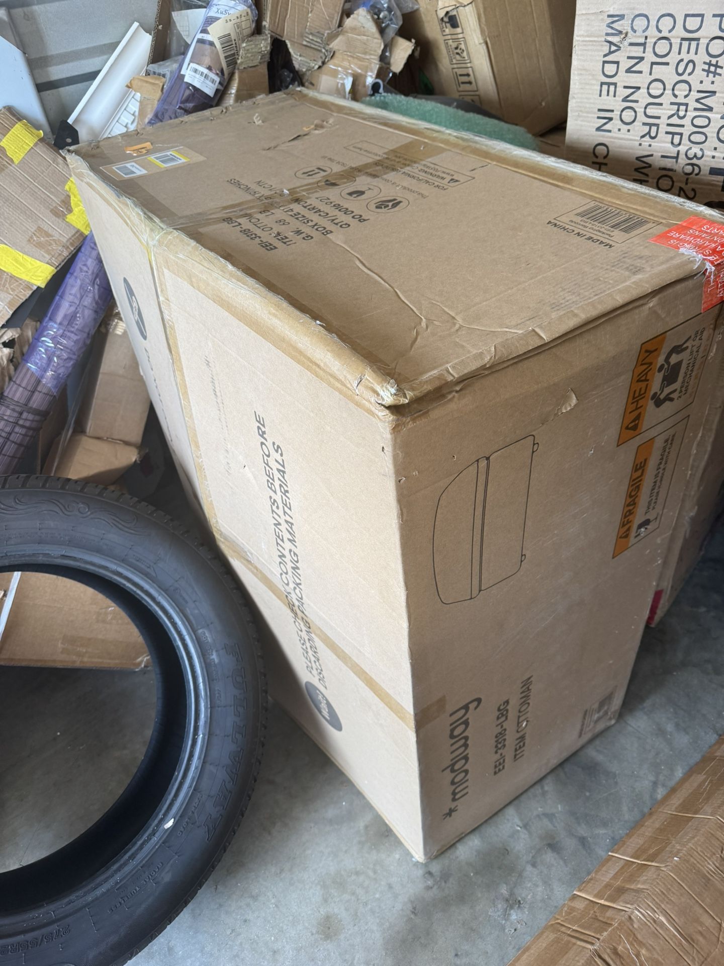 Modway Commix Down-Filled Overstuffed Upholstered Sectional Sofa Ottoman