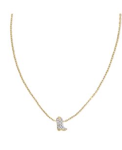 Kendra Scott Tiny Cowboy Boot 14k Yellow Gold Pendant Necklace