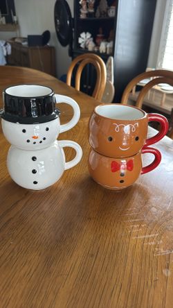 Target Snowman And Gingerbread Stacking Mug