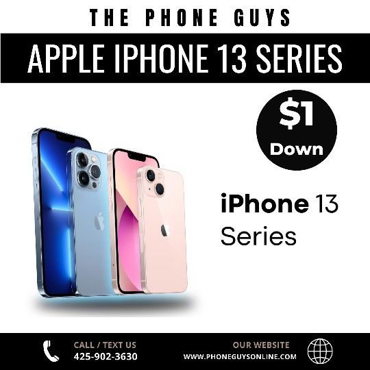 Get Your iPhone 13 Series Today with Just $1 Down - No Credit Required, Quick Approval!
