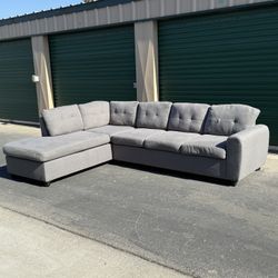 Tufted Silver Frost Modern Sectional - Free Delivery