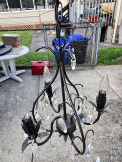 Lighted Fixture with Glass Tear Drops