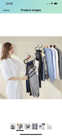 Velvet Pant Hangers Space Saving Non Slip Velvet Hangers, 4 Pack Black Velvet  Hangers Multi Layer Clothes Hangers 