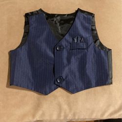 Babies Pin Strip Navy Vest 