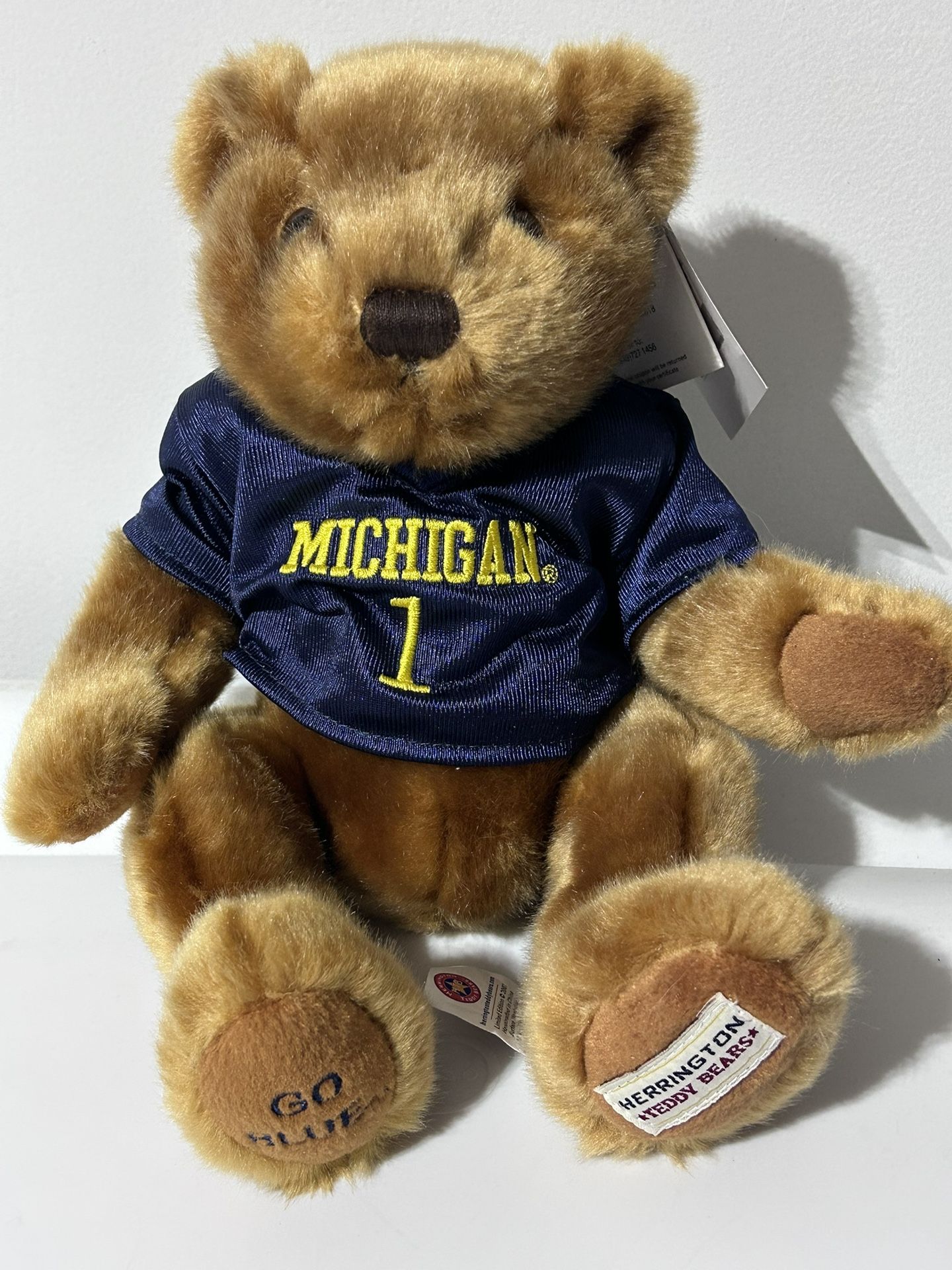 Michigan Herrington Teddy Bear Plush GO BLUE Michigan #1 Limited Edition 2006