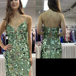 New With Tags Sage Sequin Long Formal Dress & Prom Dress $179