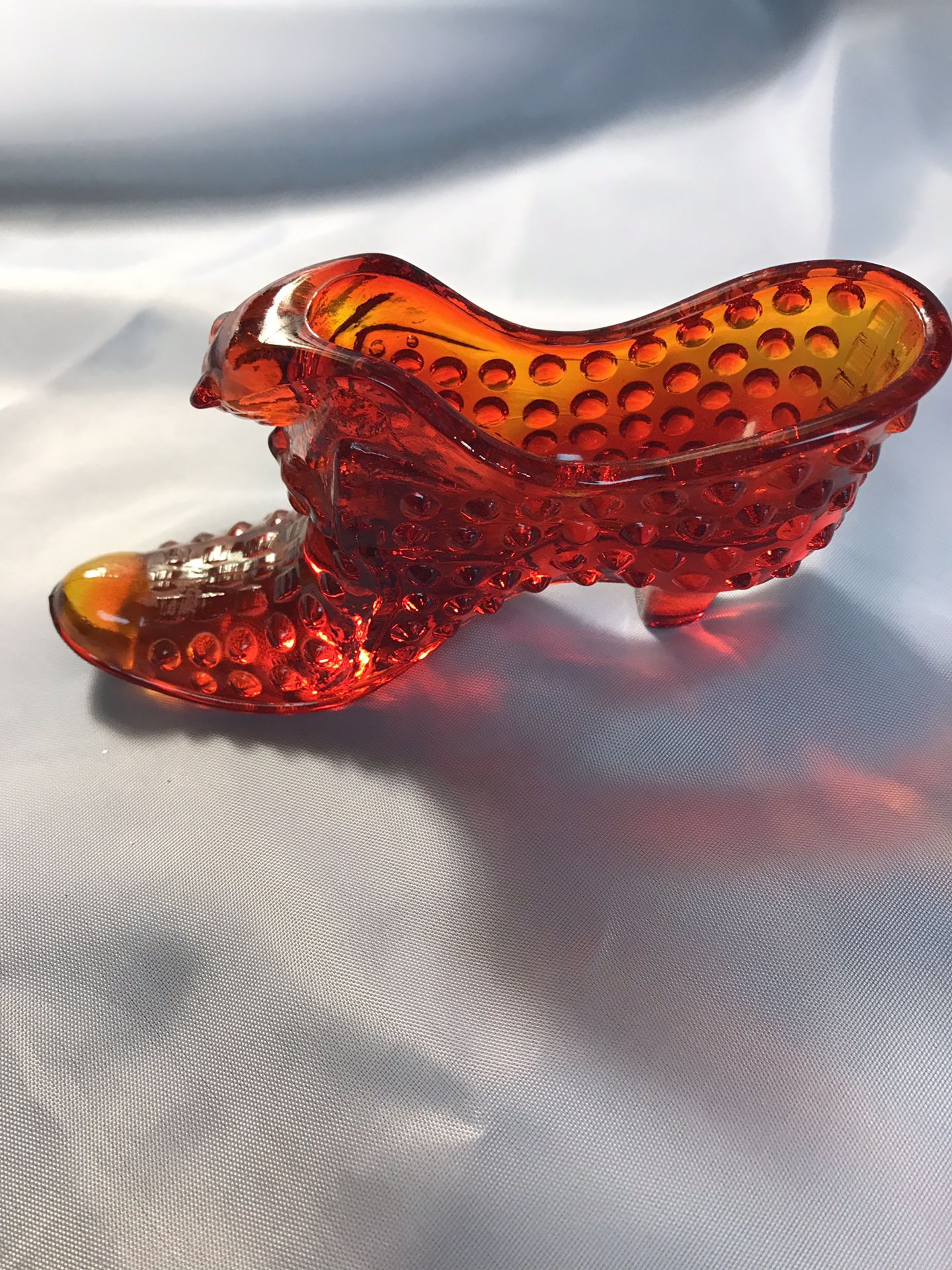 Vintage~Collectable~Red Glass Shoe