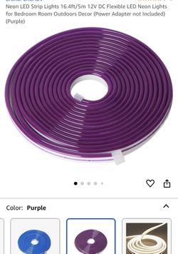 Neon LED Strip Lights 16.4ft/5m 12V DC Flexible LED Neon Lights for Bedroom Room Outdoors Decor (Power Adapter not Included)