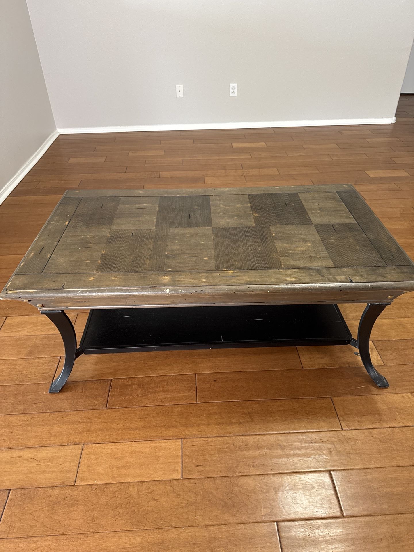 Rustic Wood & Metal Coffee Table & End Table