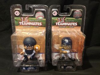 Lot of (2) - NEW Lil Teammates New York Yankees Batter Series 3 & Catcher Series 2 Toy Baseball MLB Collectible